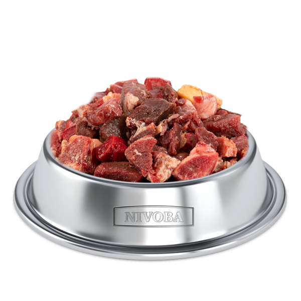 NIVOBA - Pferd Mix Würfel, gefroren 1000g. Bei Böcher's BarfBar. Napf.
